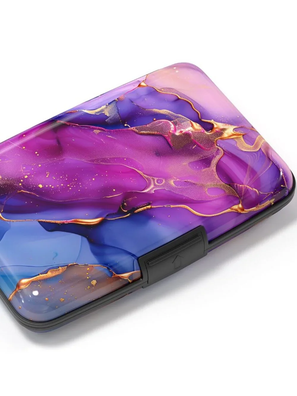 Credit Card Holder, Mini Aluminum Card Wallet RFID Blocking Travel Marble